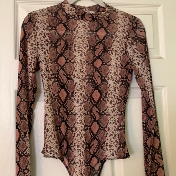 Snakeskin Mesh Bodysuit - Picture 1 of 7